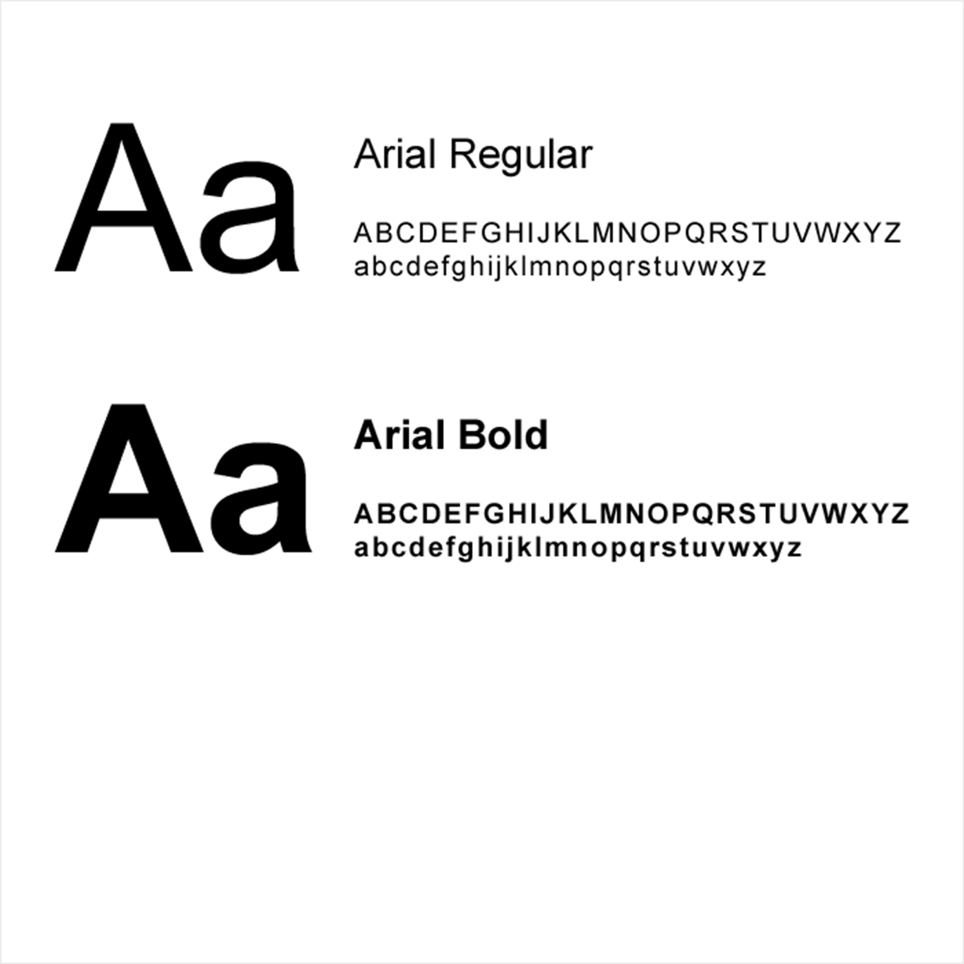 Arial font