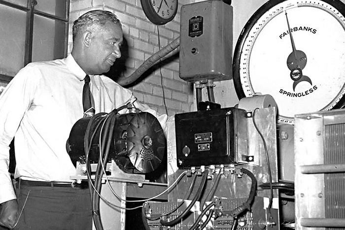 Fred McKinley Jones with original transport refrigeration unit